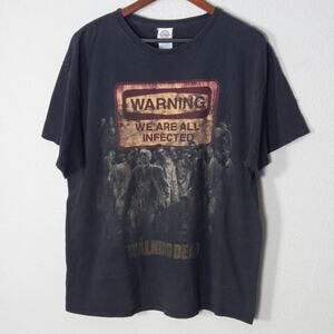 The Walking Dead Men’s Graphic Tee Grunge Horror Punk Streetwear Fade Black XL